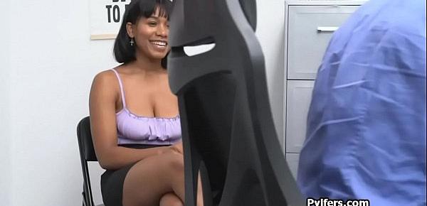  Big tit black thief busted and fucked at the office